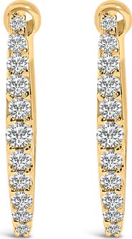Haus of Brilliance 10K Gold 1/4 Cttw Lab Grown Diamond Heart Shaped Huggy Hoop Earrings