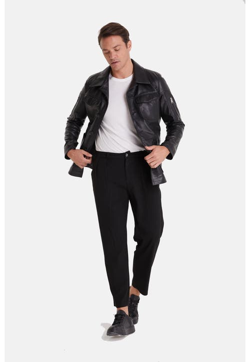 Furniq Uk Cedric Leather Jacket In Black