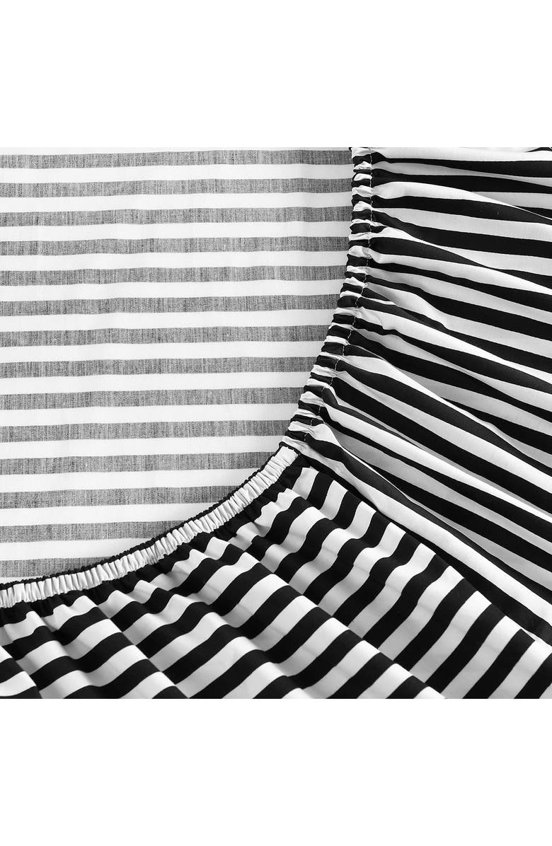 Marimekko Ajo 200 Thread Count Cotton Sheet Set, Alternate, color, Black