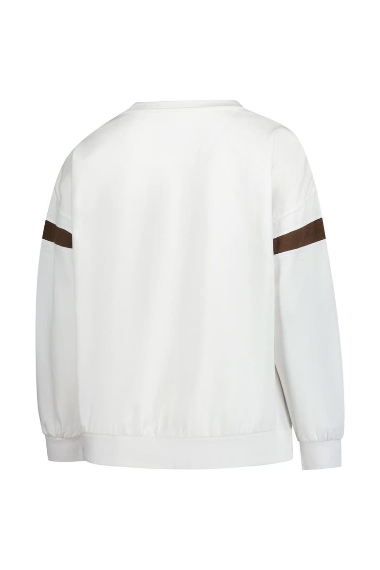 Women's Fanatics  White Cleveland Browns Plus Size Fleece Pullover Sweatshirt, Alternate, color, White