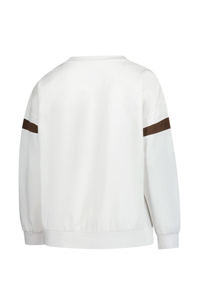 FANATICS Women's Fanatics  White Cleveland Browns Plus Size Fleece Pullover Sweatshirt, Alternate, color, White