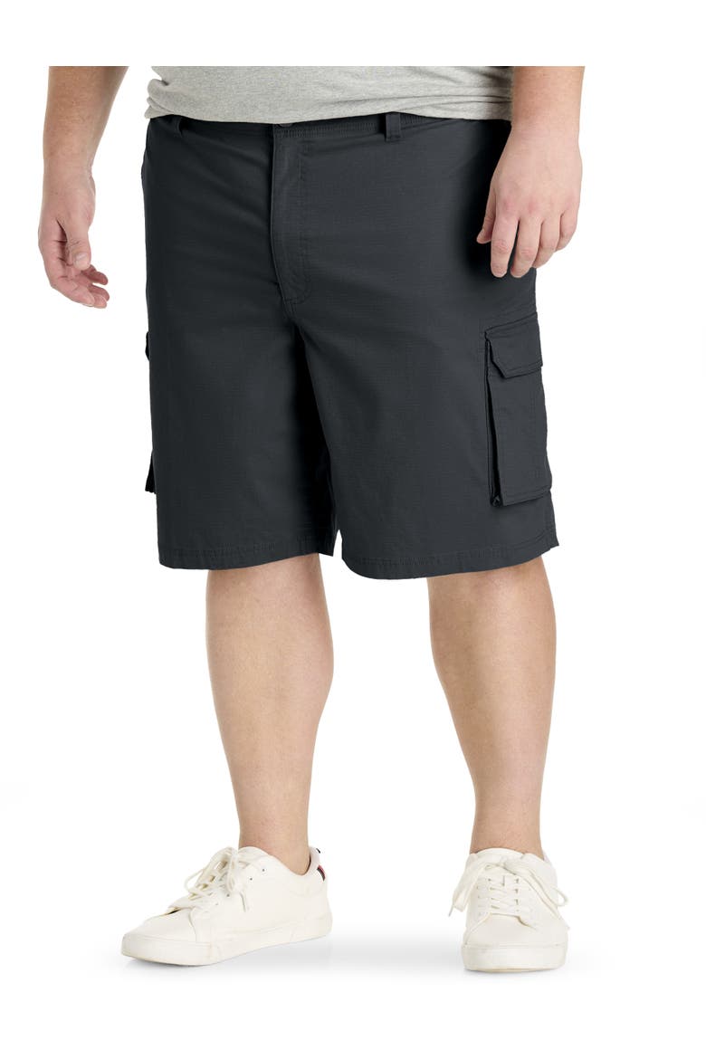Big & Tall Stretch Ripstop Cargo Shorts, Main, color, BLACK