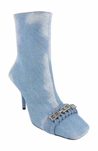 Givenchy Square Toe Denim Ankle Boot