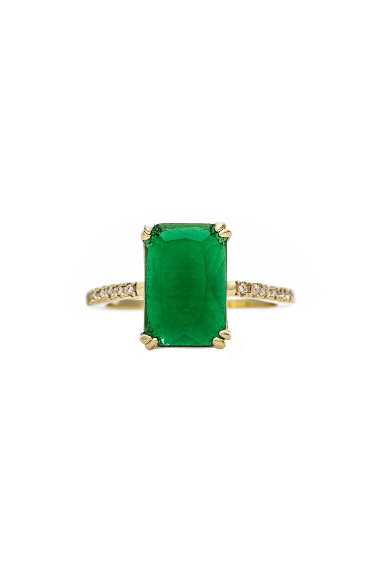 Cubic Zicornia Ring, Main, color, EMERALD