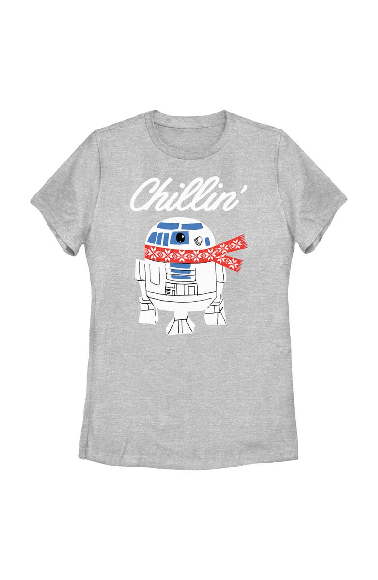 Star Wars Women's Star Wars Christmas Chillin R2-D2  Graphic T-Shirt, Main, color, Athletic Heather