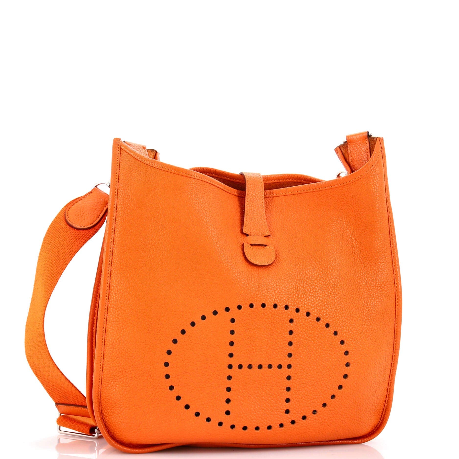 Pre-Owned Hermes Evelyne Bag Gen III Clemence PM, Alternate, color, Orange H