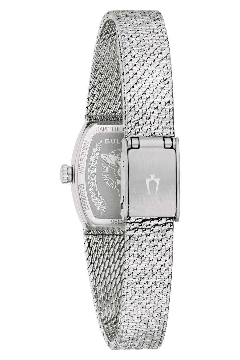 Goddess of Time Sodalite Mesh Strap Tonneau Watch, 17mm, Alternate, color, SILVER-TONE