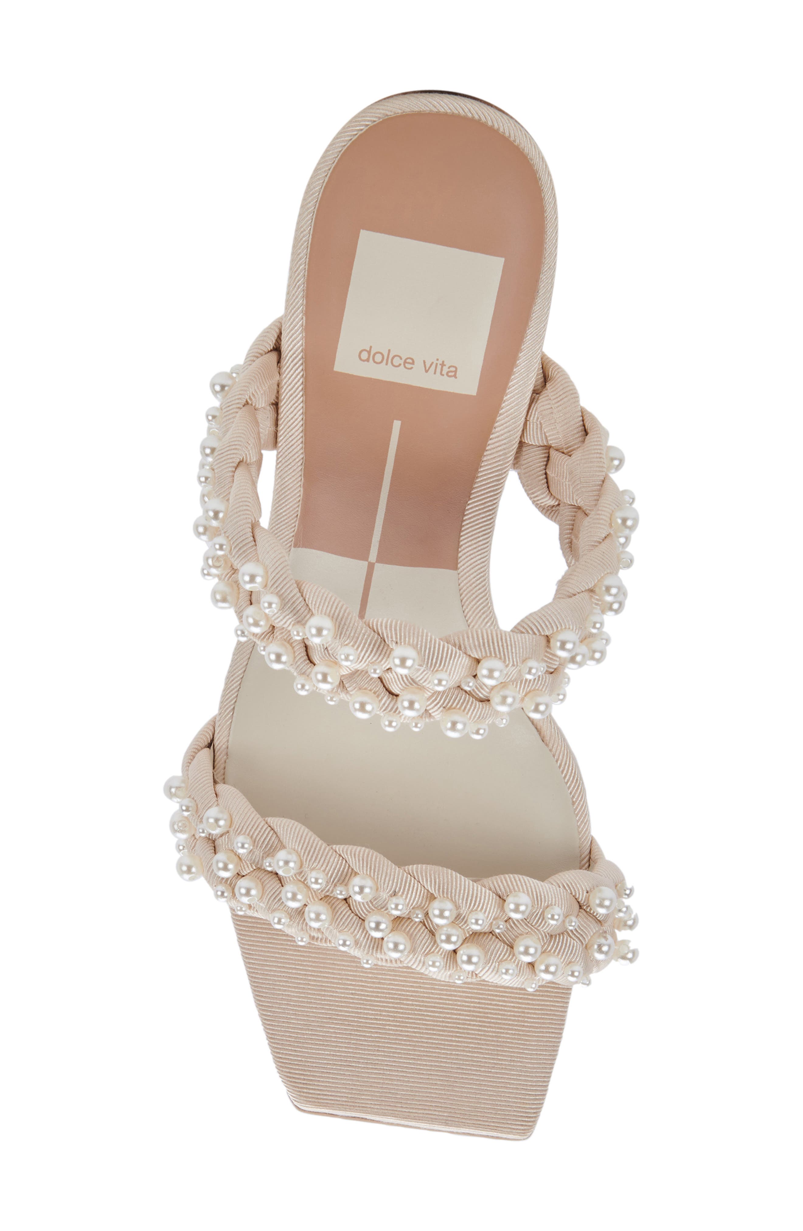Dolce Vita Paily Imitation Pearl Sandals, Alternate, color, 