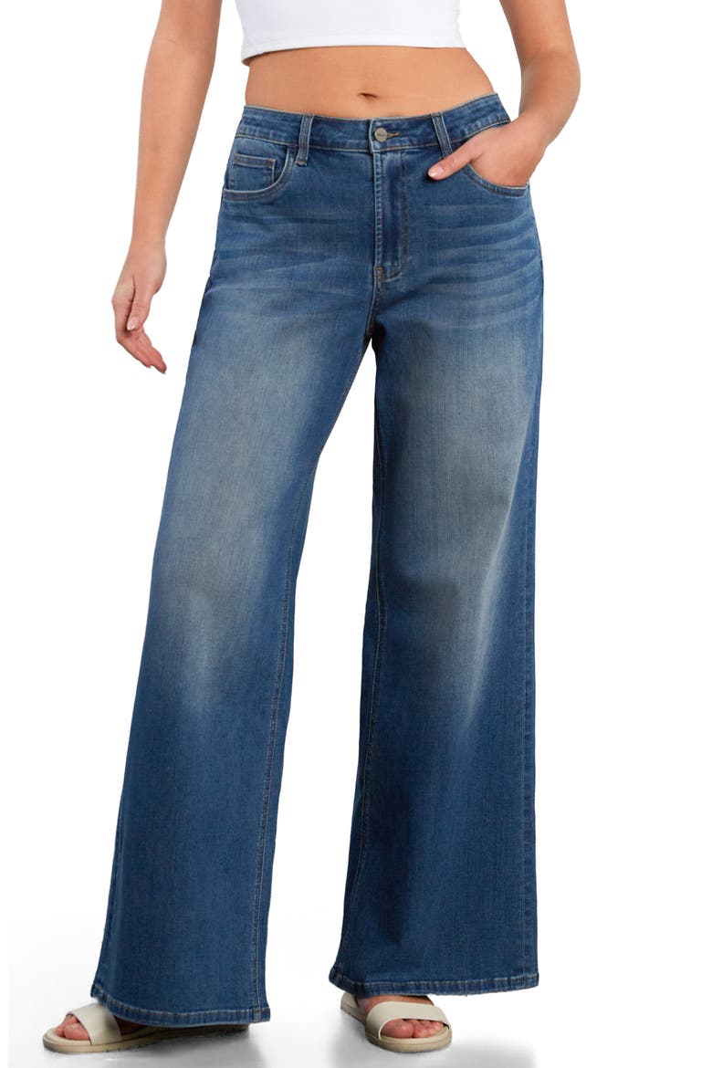Myra Mid Rise Wide Leg Jeans, Main, color, ACE BLUE