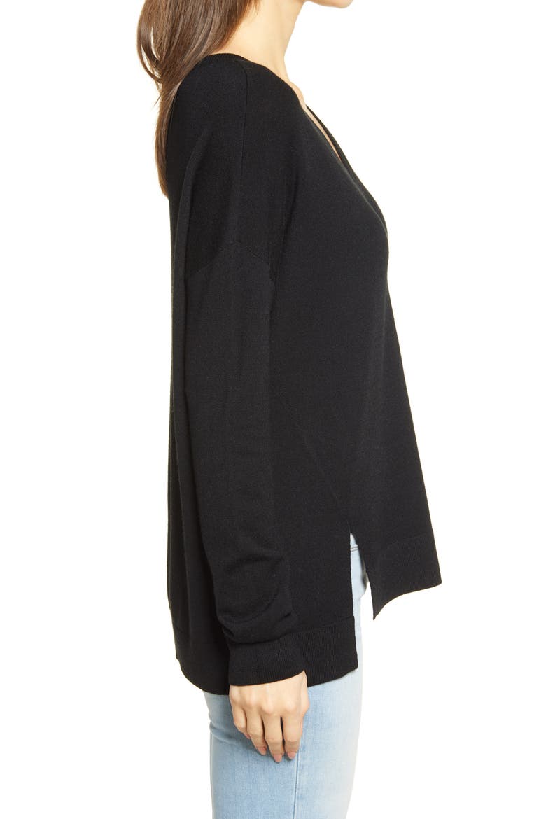 Everyday V-Neck Sweater, Alternate, color, BLACK