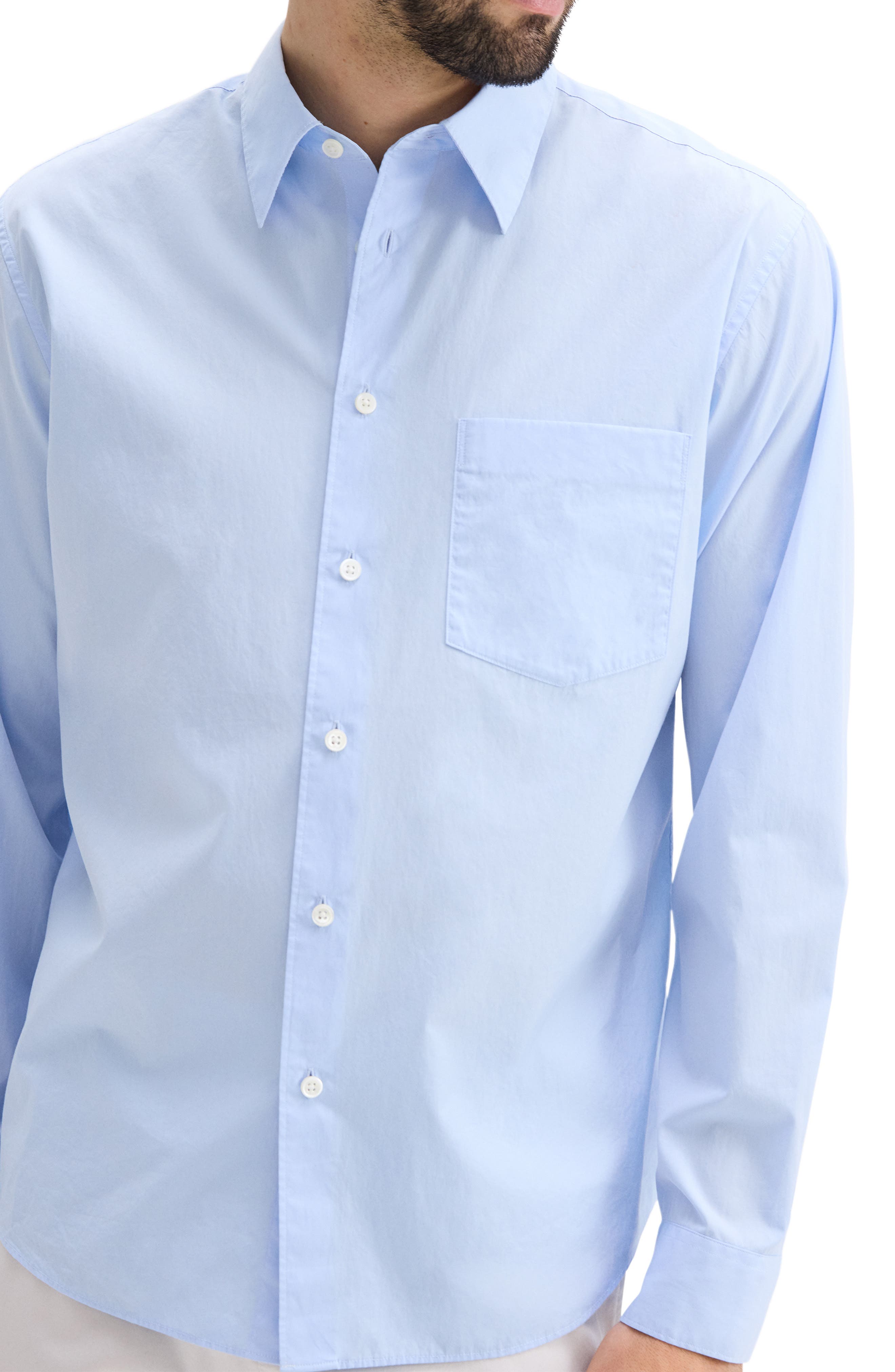 Theory Weekend Solid Cotton Button-Up Shirt (Men) | Nordstromrack