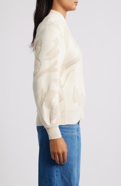 Wit & Wisdom Metallic Jacquard Sweater In Neutral