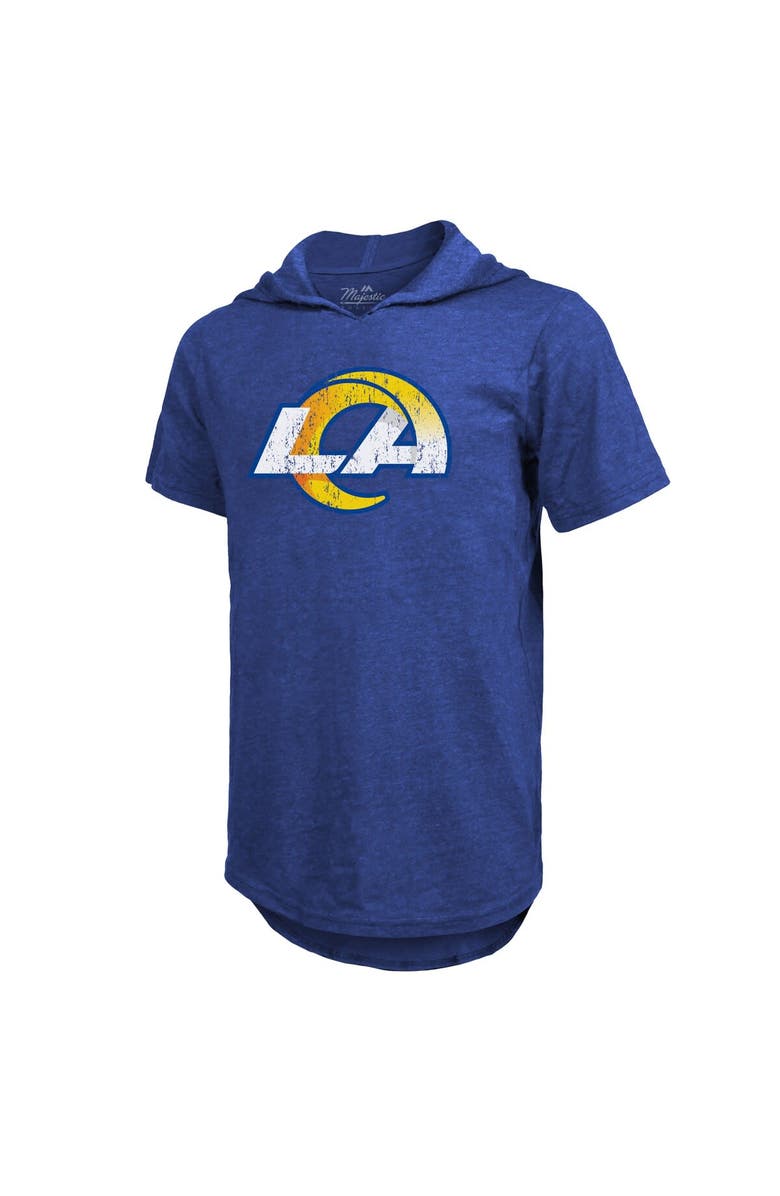 Majestic Threads Men's Majestic Threads Odell Beckham Jr. Royal Los Angeles Rams Player Name & Number Tri-Blend Hoodie T-Shirt, Alternate, color,