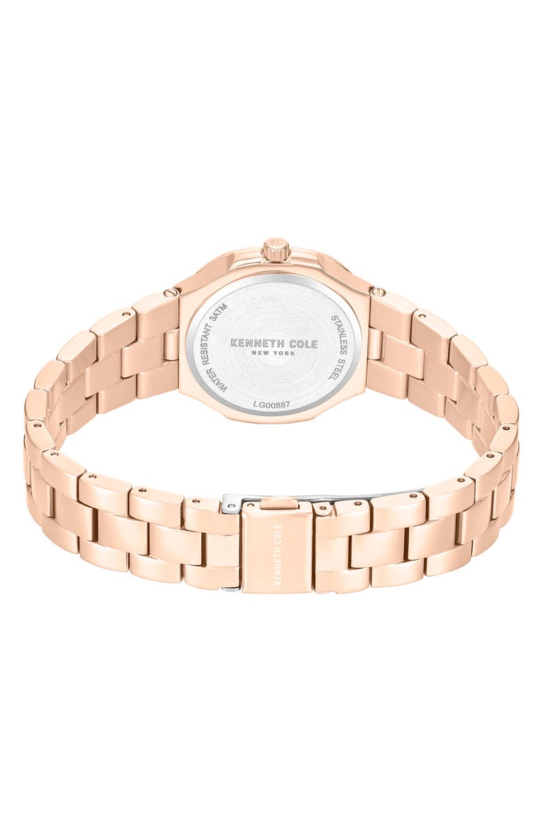 Kenneth Cole New York Mother-of-Pearl & Crystal Bracelet Watch, 33mm, Alternate, color, Pink / Rose Gold