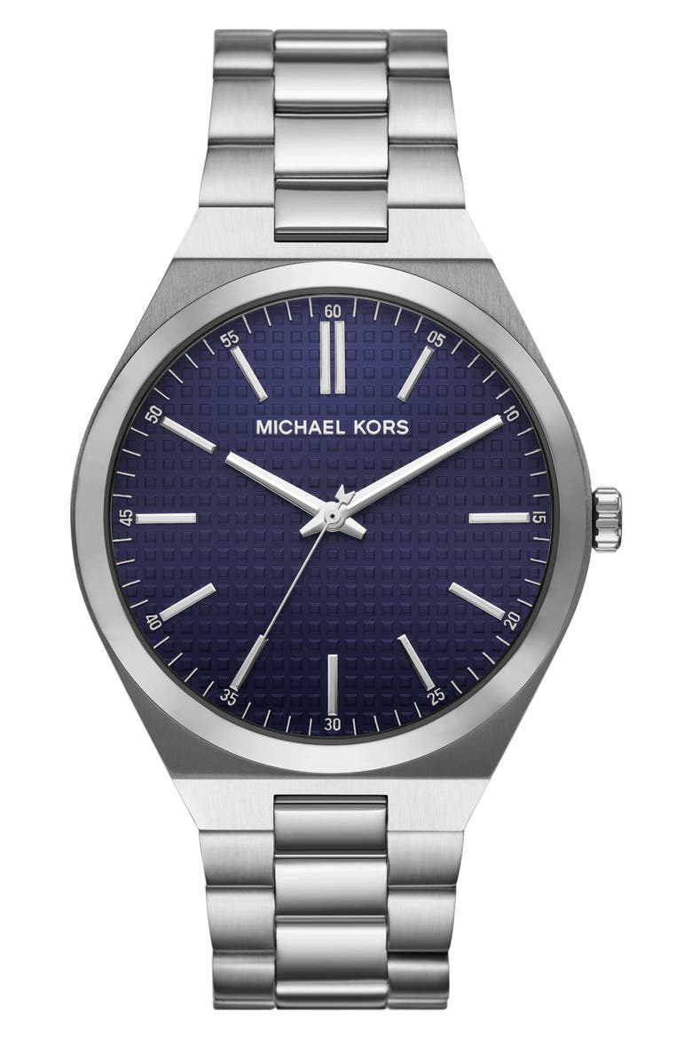 Lennox Bracelet Watch, 43mm, Main, color, SILVER
