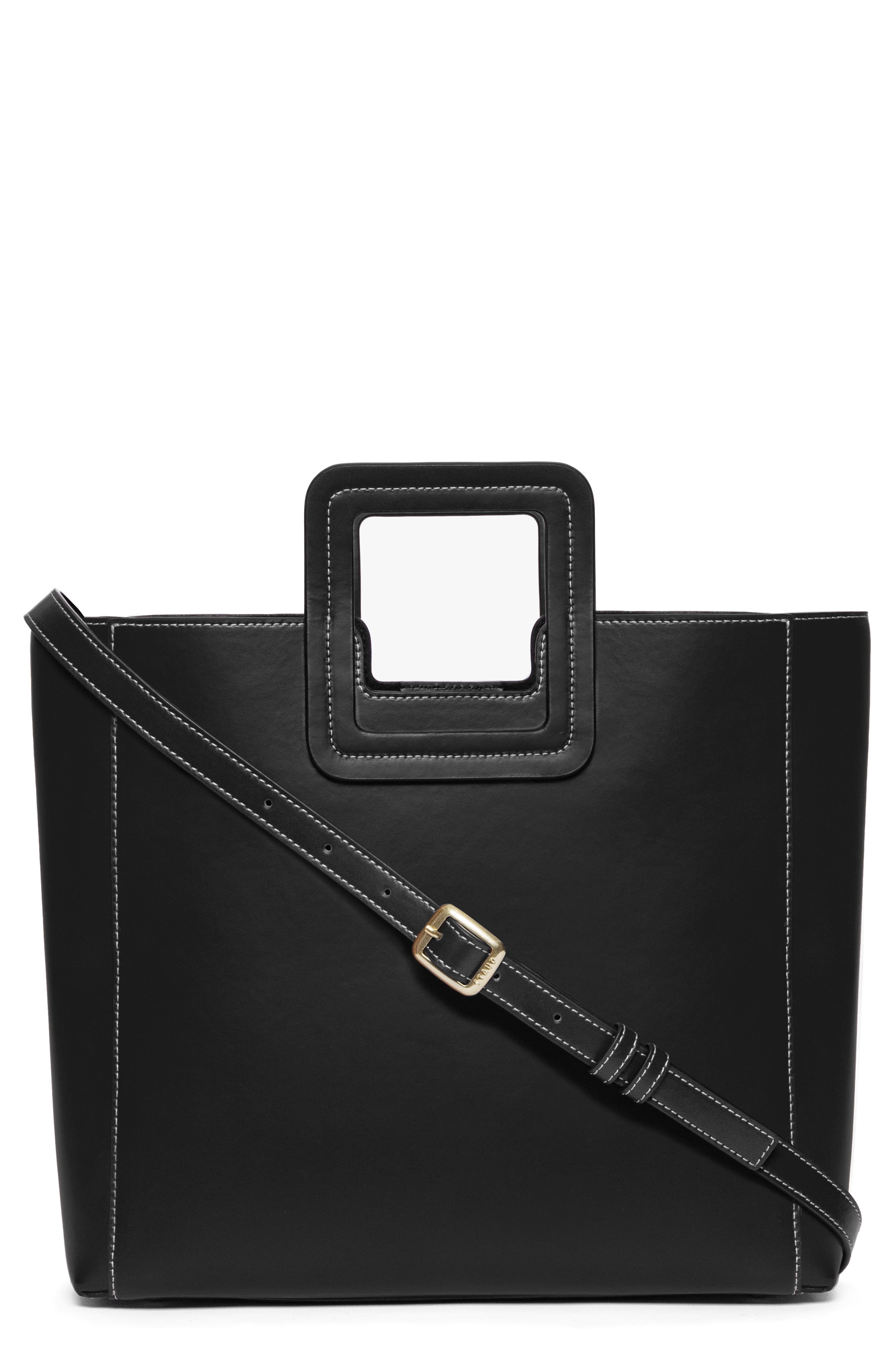 STAUD Shirley Calfskin Leather Handbag, Main, color, 