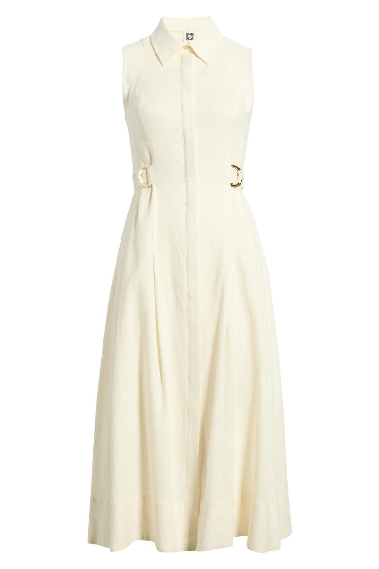 Sleeveless Linen Blend Midi Dress, Alternate, color, WHITE DOVE