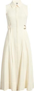 Anne Klein Sleeveless Linen Blend Midi Dress