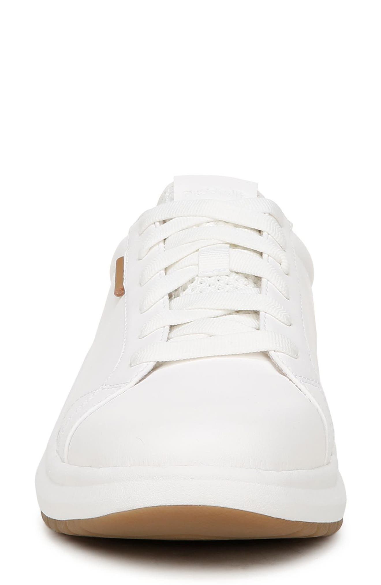 Feel Good Plantar Fasciitis Leather Sneaker (Women) - Wide Width Available, Alternate, color, WHITE