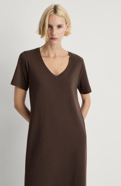 Mango V-neck Cotton Nightgown In Brown