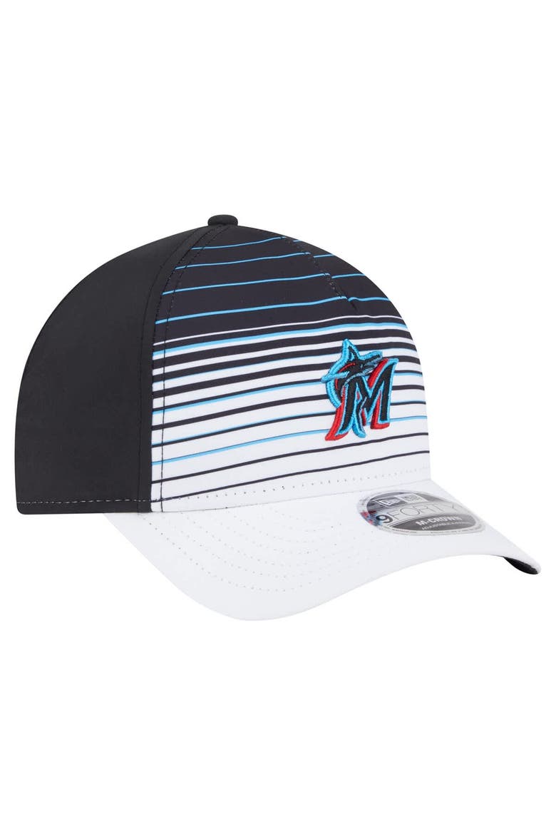 Men's New Era  Black Miami Marlins Gradient 9FORTY M-Crown Adjustable Hat, Alternate, color, Black