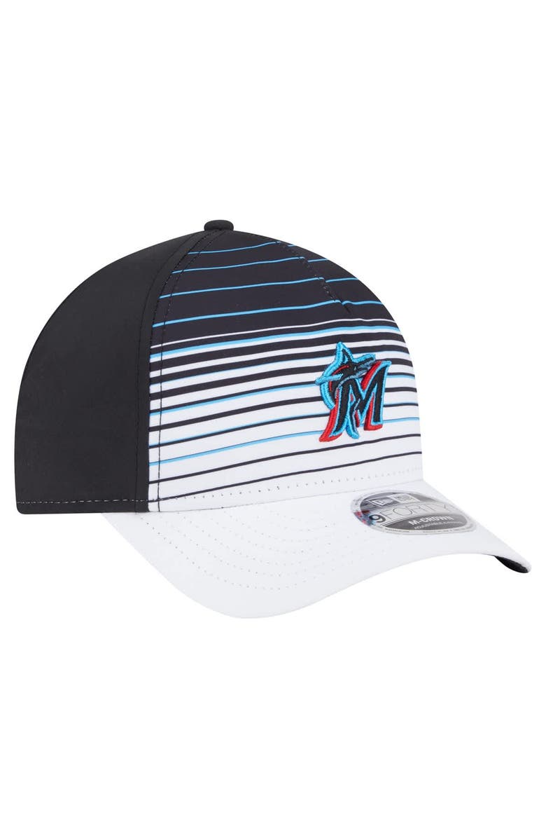 New Era Men's New Era  Black Miami Marlins Gradient 9FORTY M-Crown Adjustable Hat, Alternate, color, Black