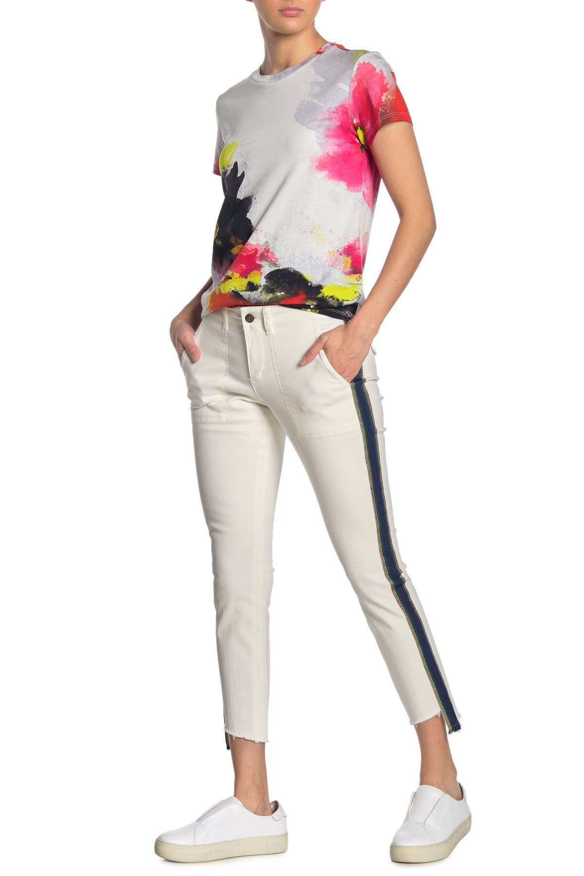 Pam & Gela Uniform Side Stripe Step Hem Pants (Women) | Nordstromrack