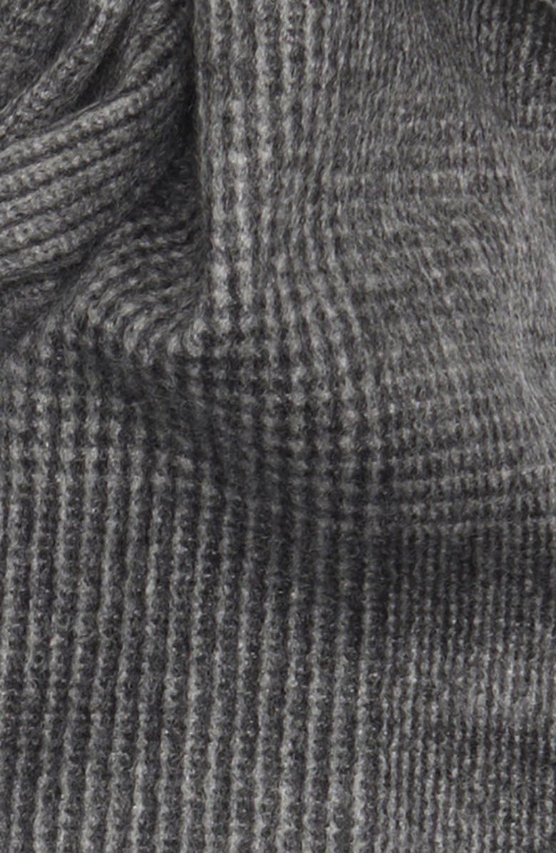 Nordstrom Plaid Cashmere Scarf, Alternate, color, Charcoal