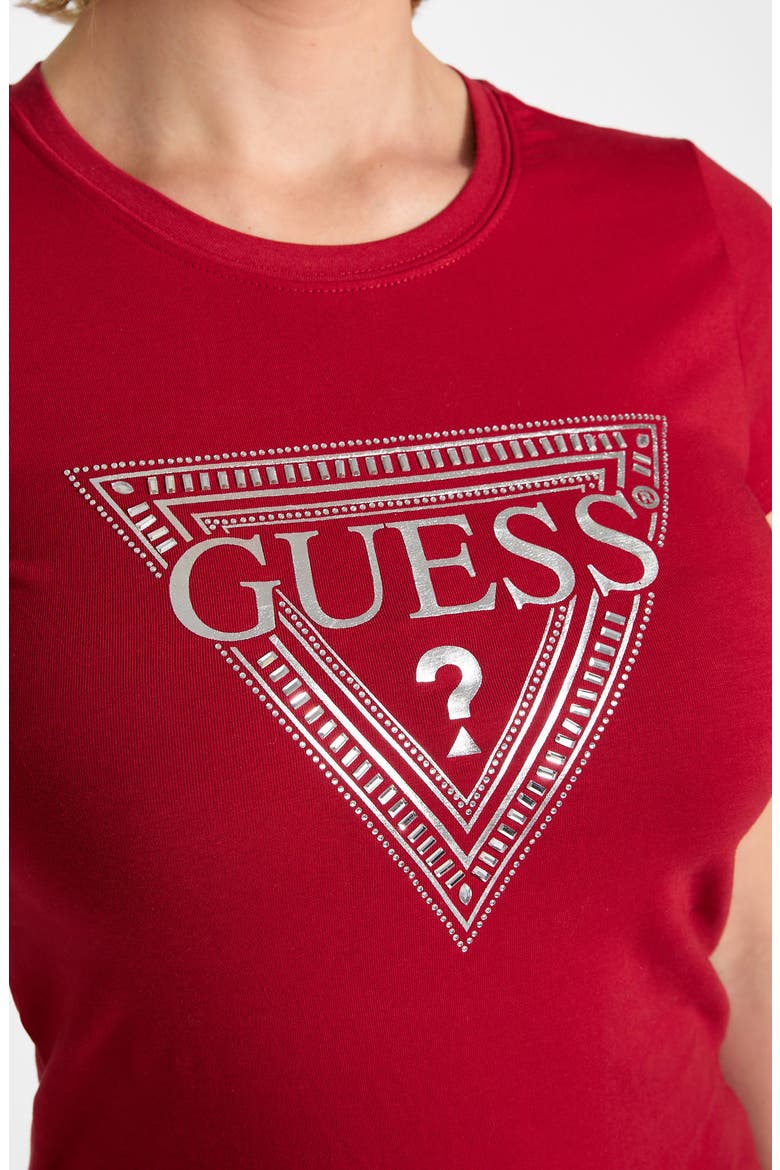 Rhinestone Logo T-Shirt, Alternate, color, RED