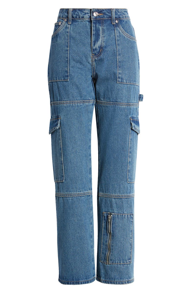 EDIKTED Jaimie Cargo Jeans, Alternate, color,