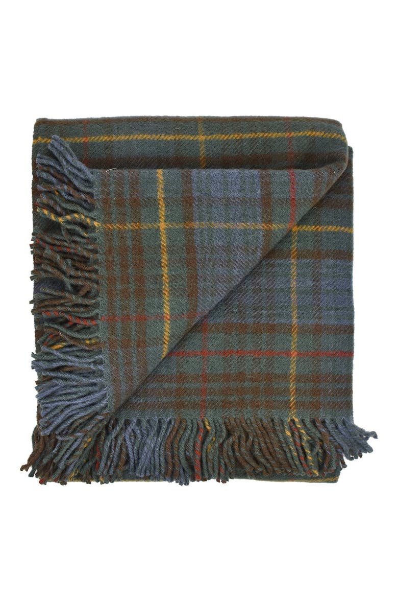 Highland Tweeds New Wool Fluffy Throw, Alternate, color, Antique Hunting Stewart