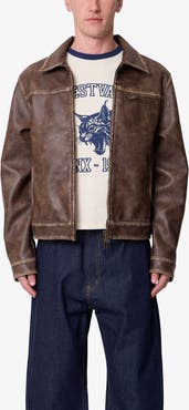 mnml Washed Faux Leather Jacket