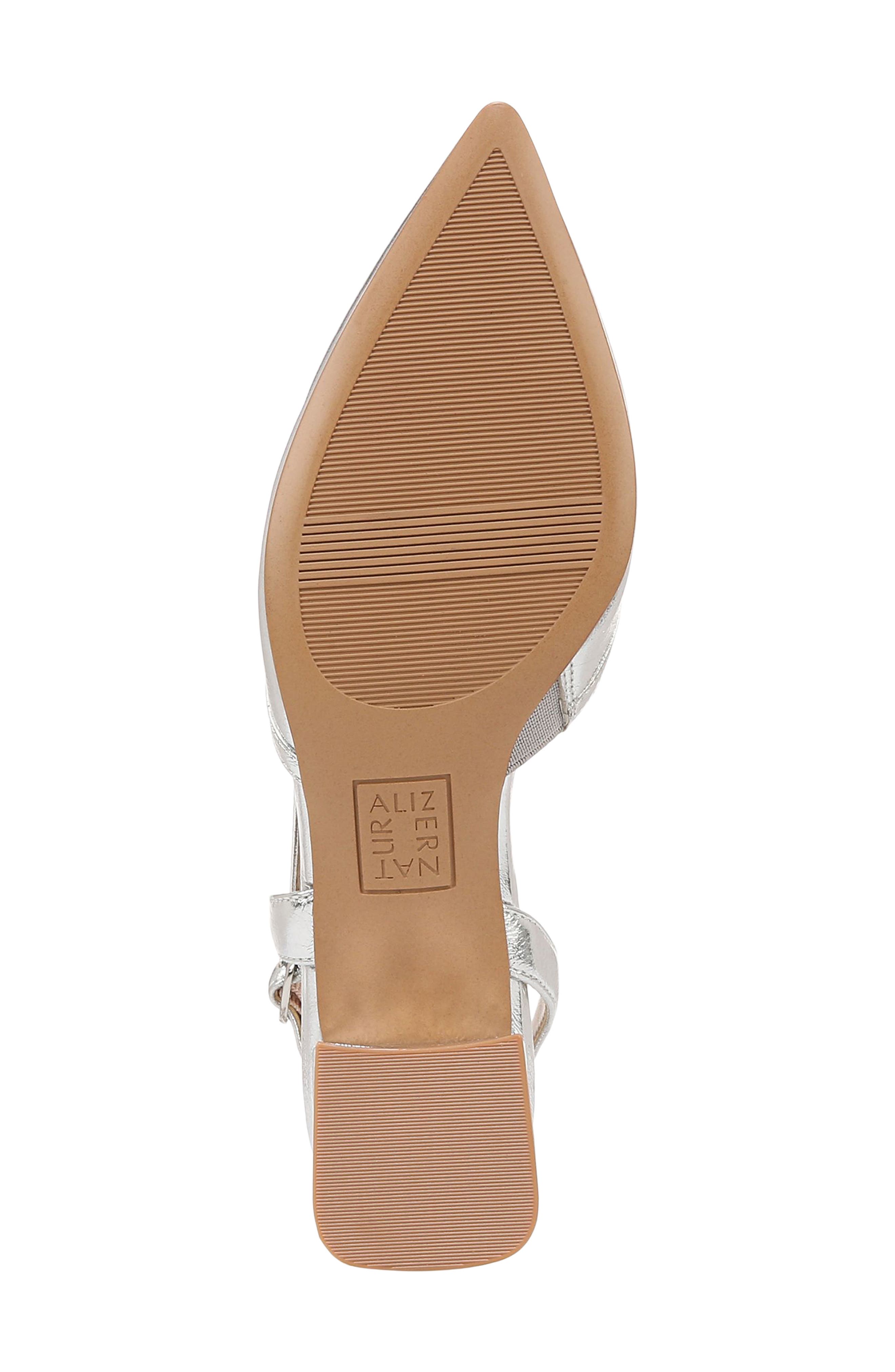 Mila Pointed Toe Slingback Pump, Alternate, color, SILVER