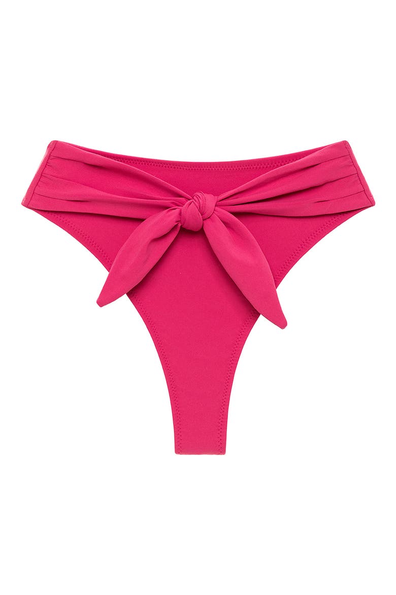 Paula Waist Tie Bikini Bottoms, Alternate, color, RASPBERRY