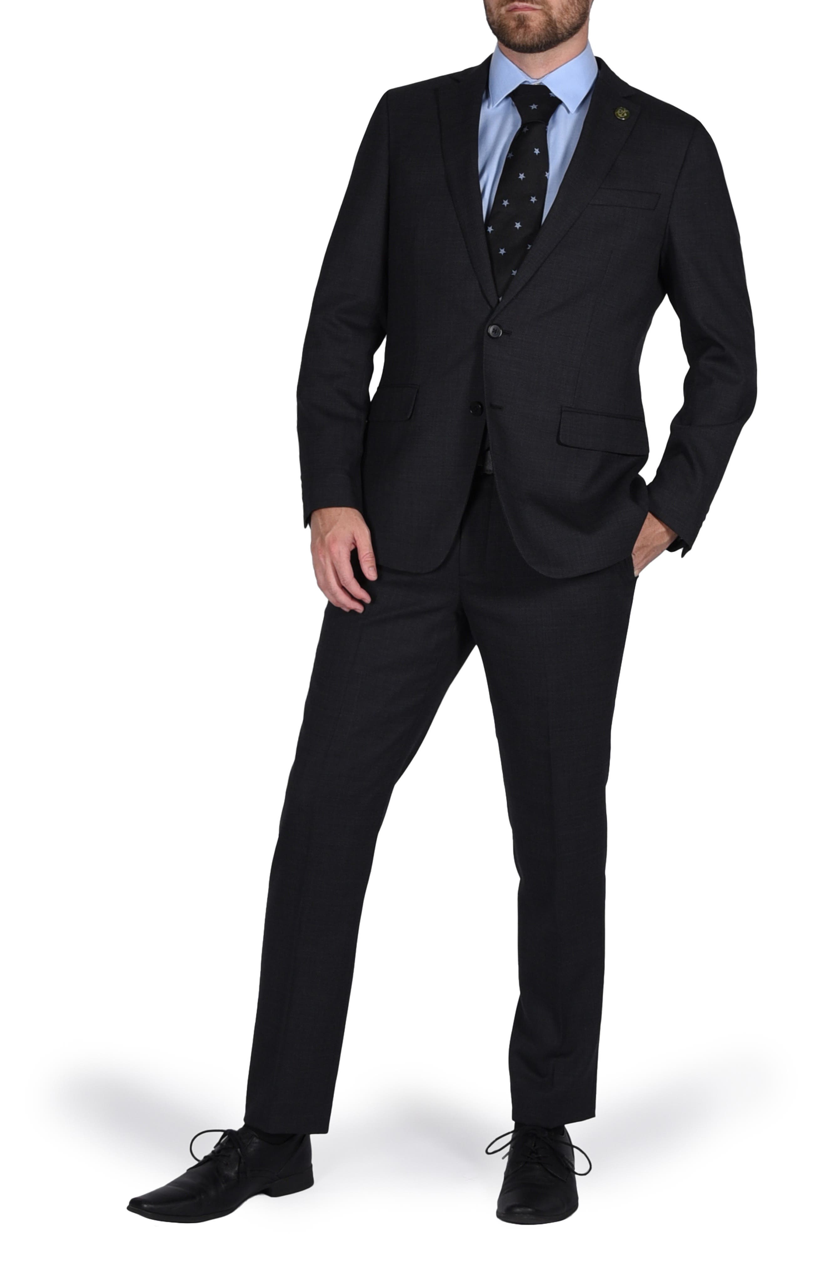 CRICKETEER Birdseye Slim Fit Wool Blend Suit