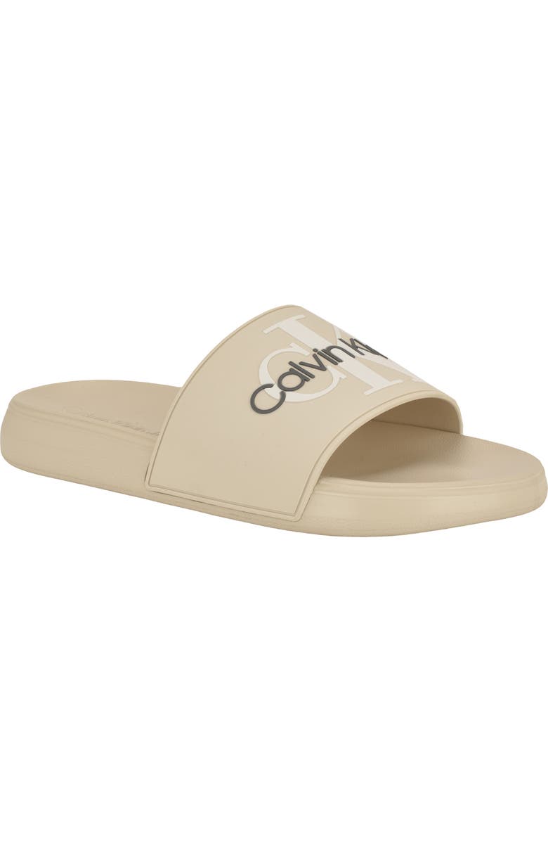 Calvin Klein Wythe Slide Sandal, Main, color, Medium Natural