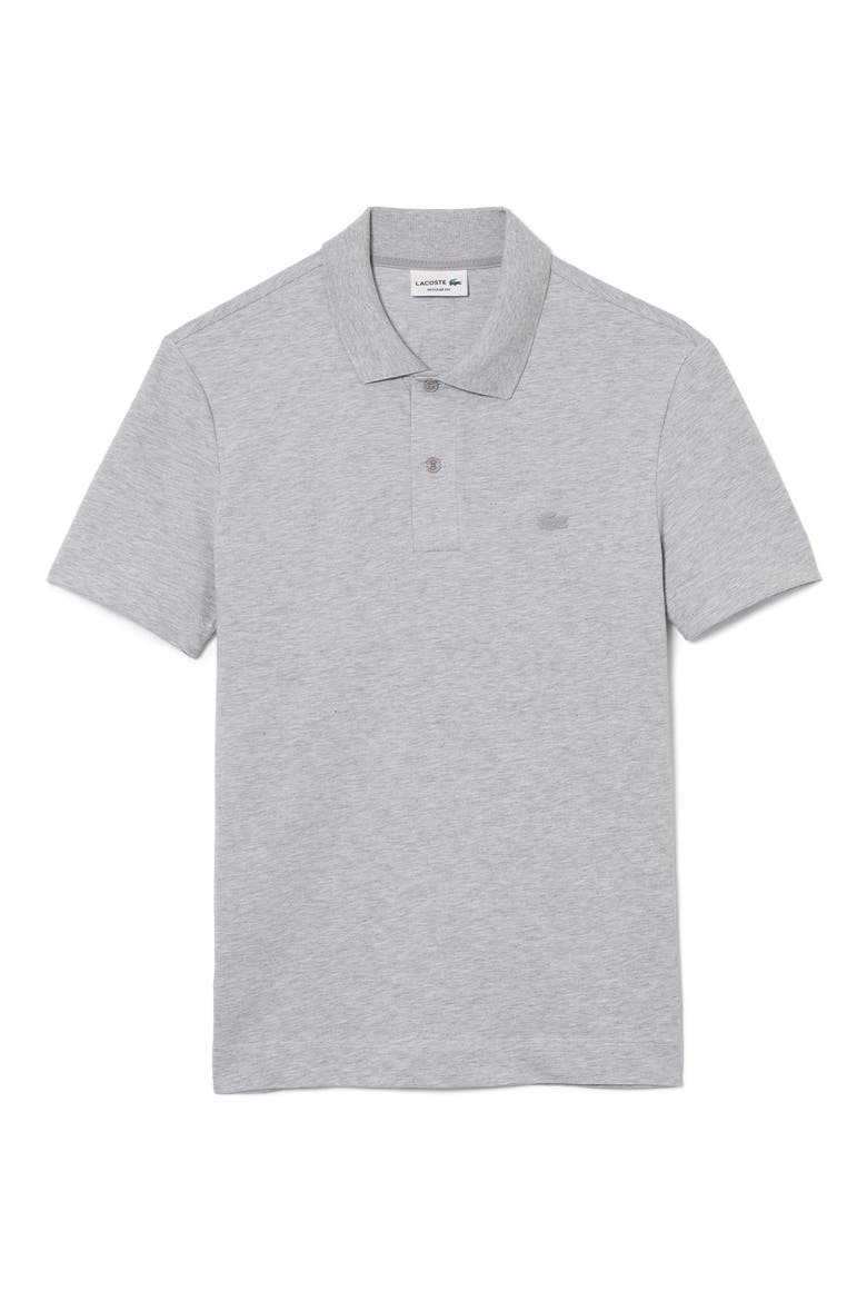 Solid Stretch Cotton Blend Polo Shirt, Main, color, ARGENT CHINE