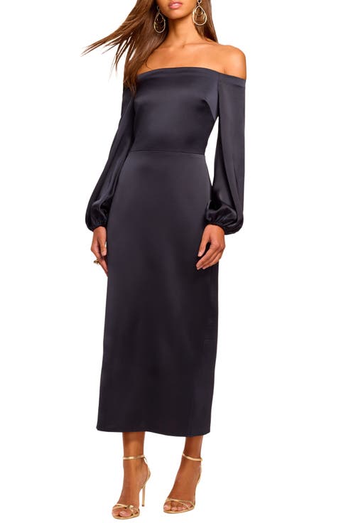 Shiyan Off the Shoulder Satin Gown