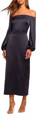 Ramy Brook Shiyan Off the Shoulder Satin Gown