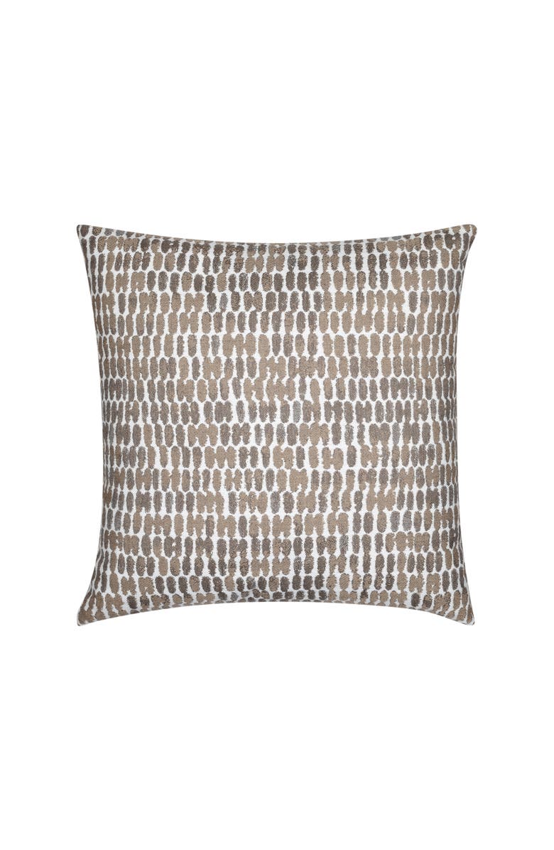 Elaine Smith Thumbprint Indoor & Outdoor Woven Accent Pillow, Main, color, Latte