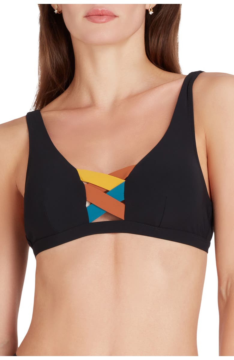 VALIMARE Martinique Bandage Bikini Top, Alternate, color, Black
