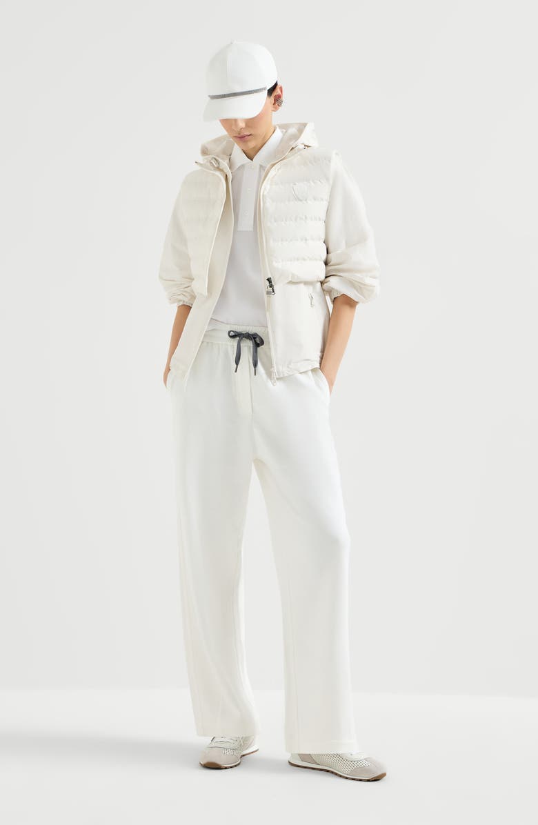 Brunello Cucinelli Pique Track trousers, Alternate, color, White