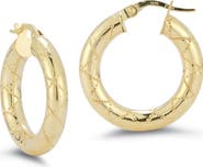 Ember Fine Jewelry 14K Yellow Gold Dotted Huggie Hoop Earrings