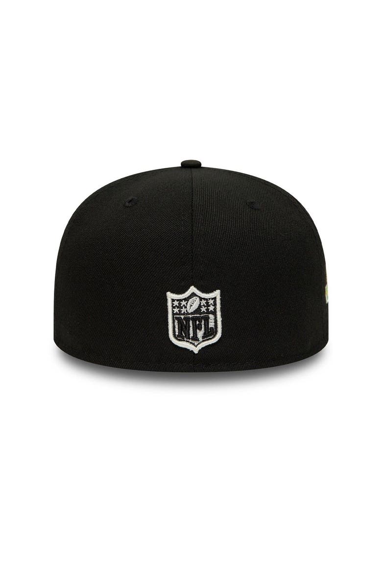 Men's New Era Black Pittsburgh Steelers Super Bowl XL Citrus Pop 59FIFTY Fitted Hat, Alternate, color, Black