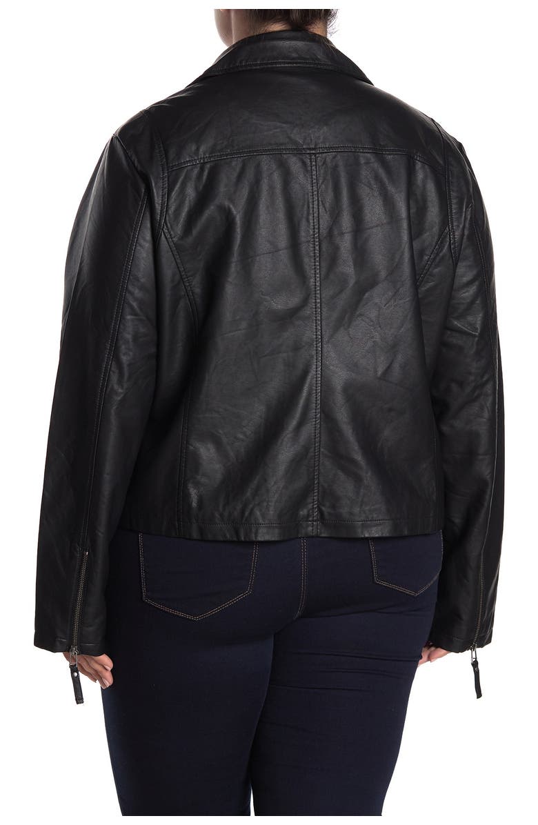 MAX STUDIO Faux Leather Moto Jacket, Alternate, color, Black