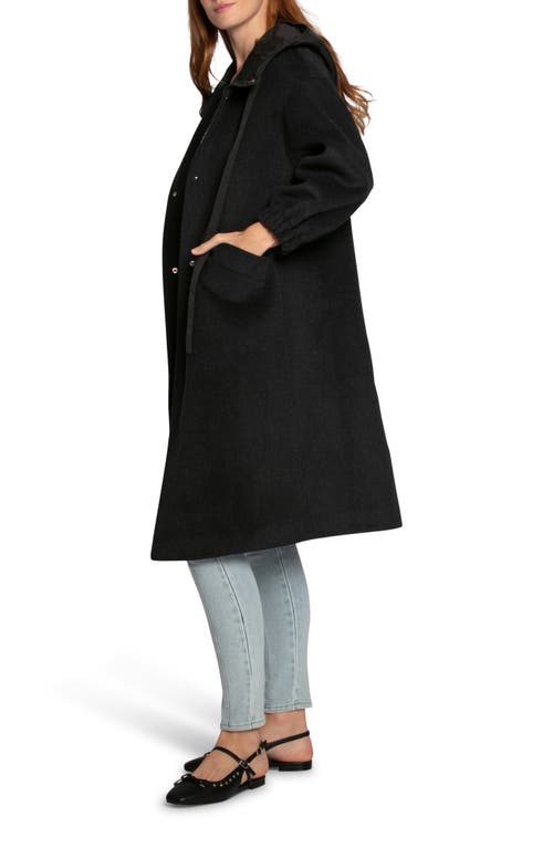 Belle & Bloom Fantasy Land Hooded Wool Blend Coat In Black