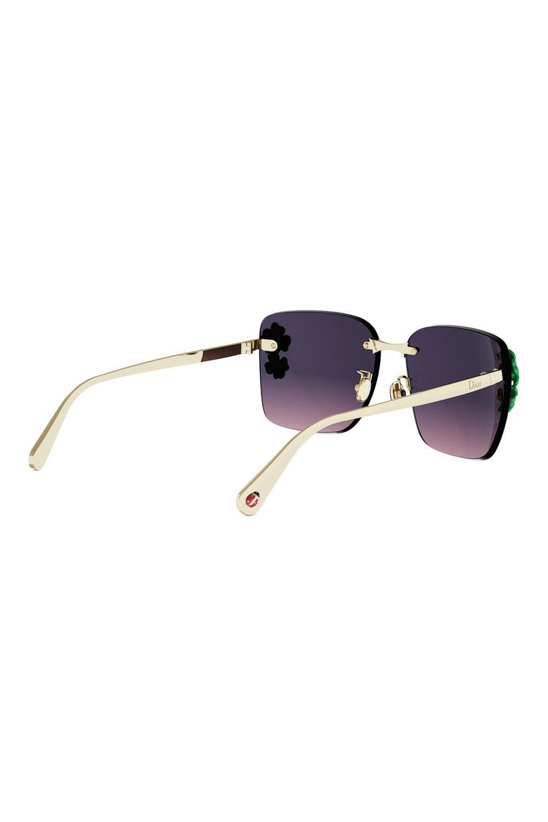 DiorClover S2U Oversize Gradient Rimless Square Sunglasses, Alternate, color, SHINY GOLD / GRADIENT BORDEAUX