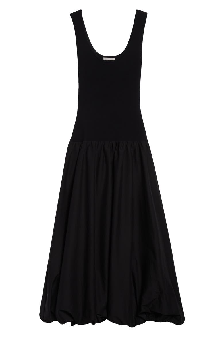 Nera Bubble Hem A-Line Dress, Alternate, color, BLACK