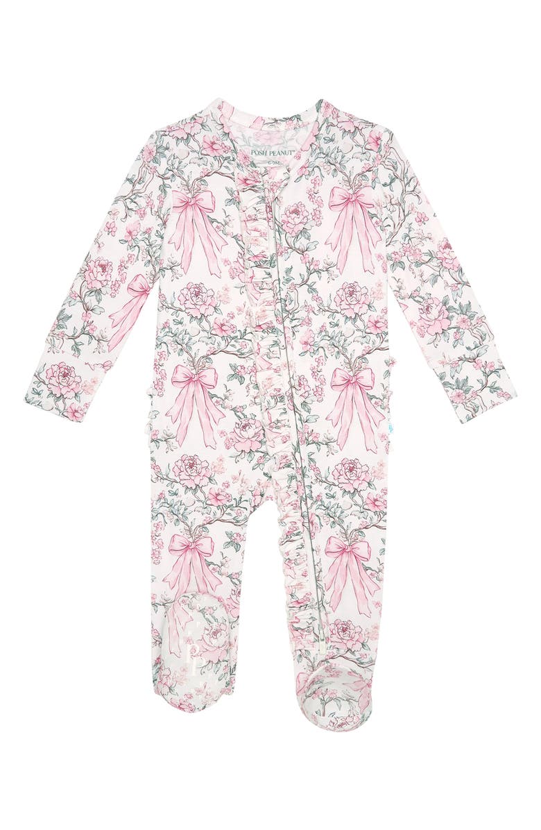 Posh Peanut Ruffle Footie, Main, color, Light/ Pastel Pink