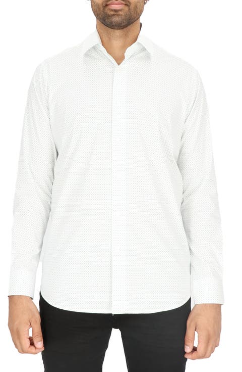 Dot Print Modern Fit Dress Shirt